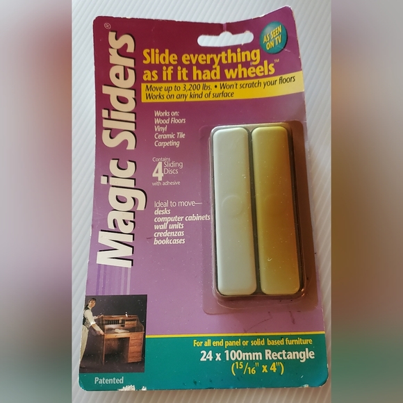 MAGIC SLIDERS 24 X 100MM RECTANGLE 1"X4" Sliding Disc 4 In Package As Seen On TV - Picture 1 of 5
